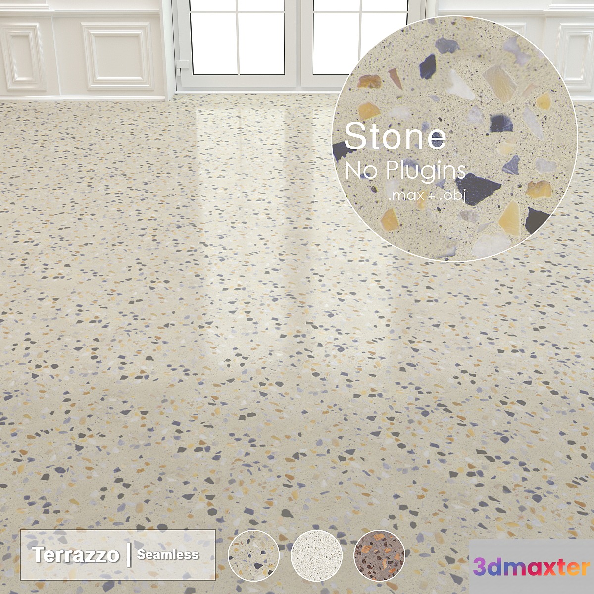 Seamless Terrazzo Stone 006 3D Max