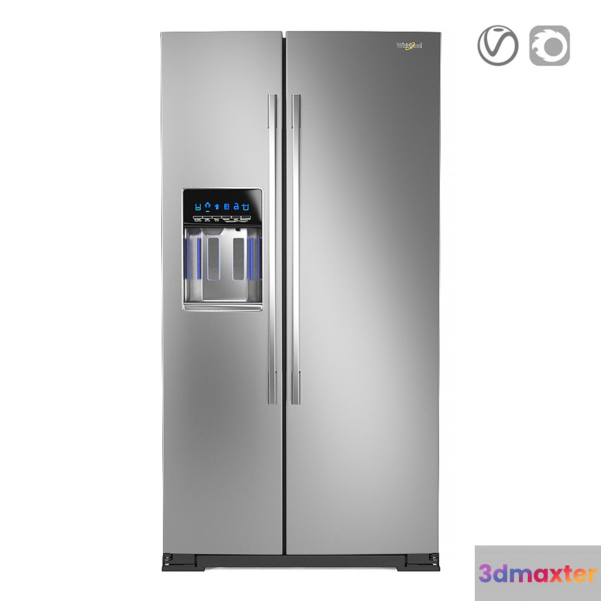 Side-by-Side Refrigerator Whirlpool WRSA88FIHZ 3D Max
