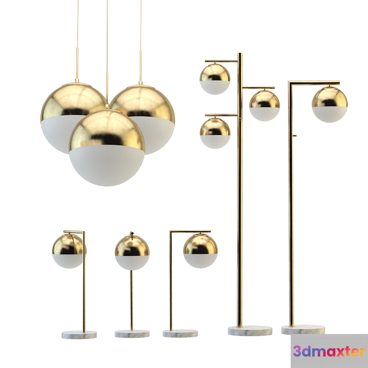 Collection of floor lamps Geneva 3D Max