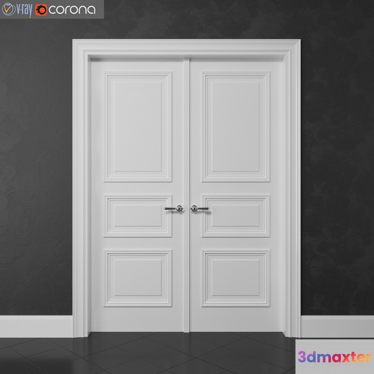 Interroom double door 3D Max
