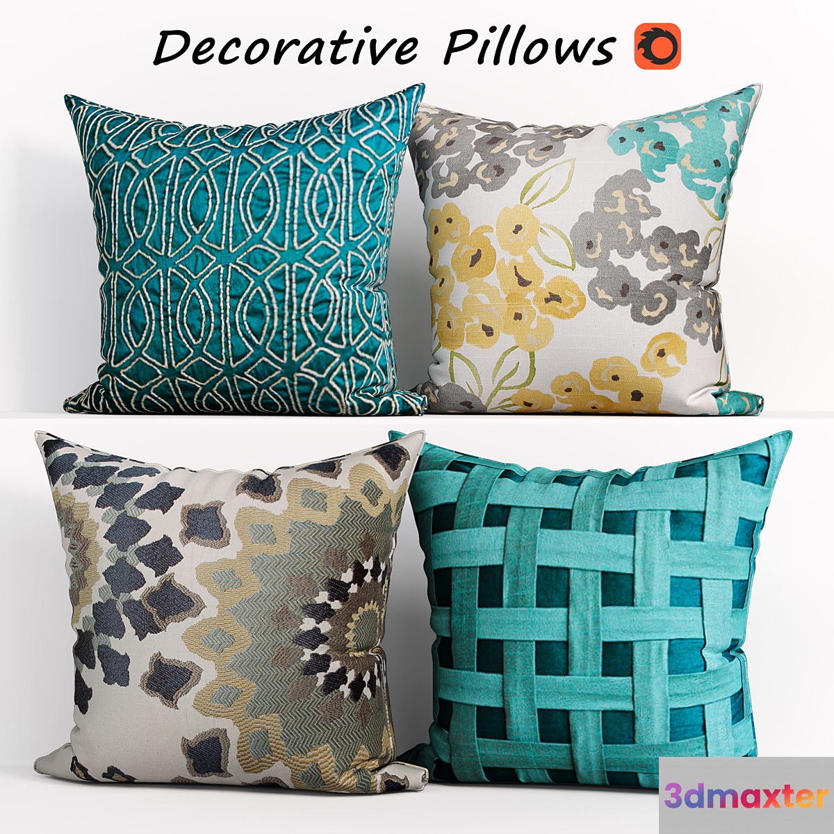 Decorative Pillow set 170 Houzz 3D Max