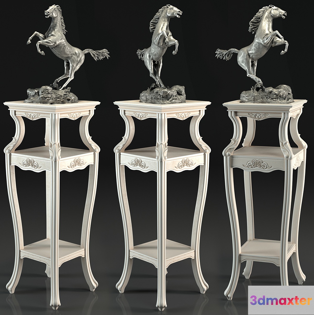Horse sculpture flower stand 3D Max