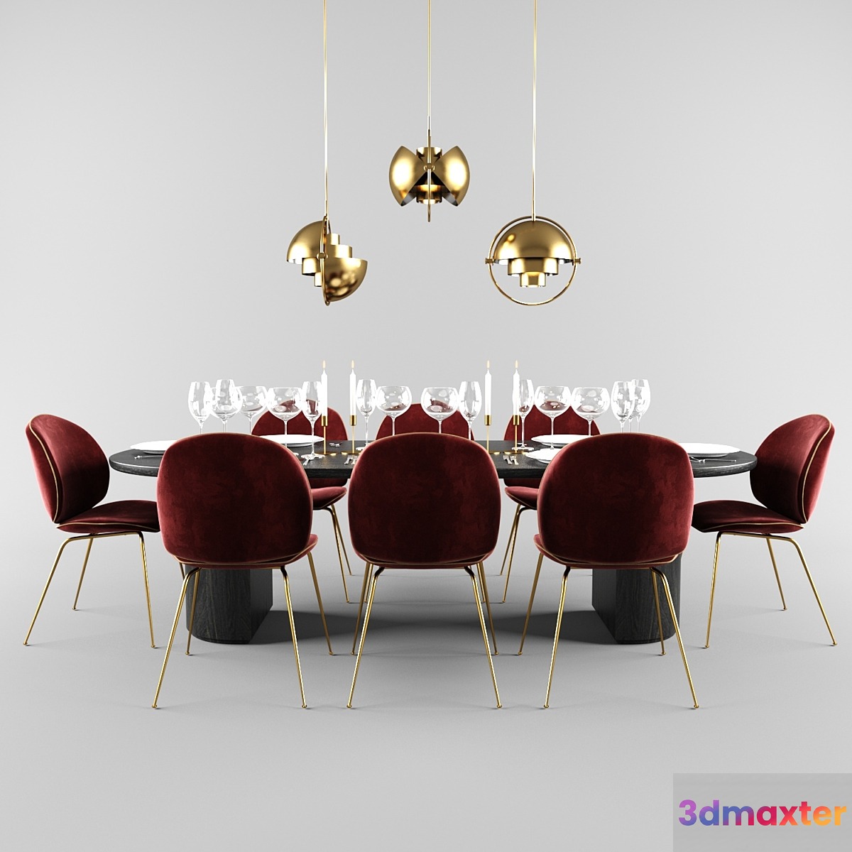 Gubi Beetle dining set 3D Max