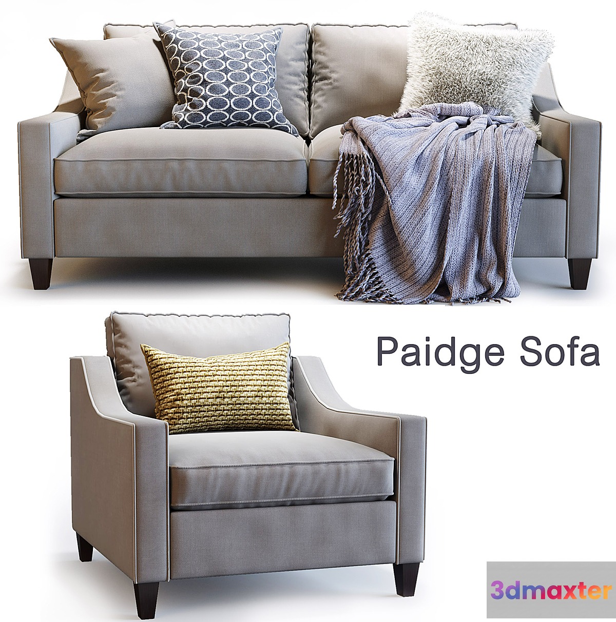 West elm _ Paidge Loveseat 3D Max