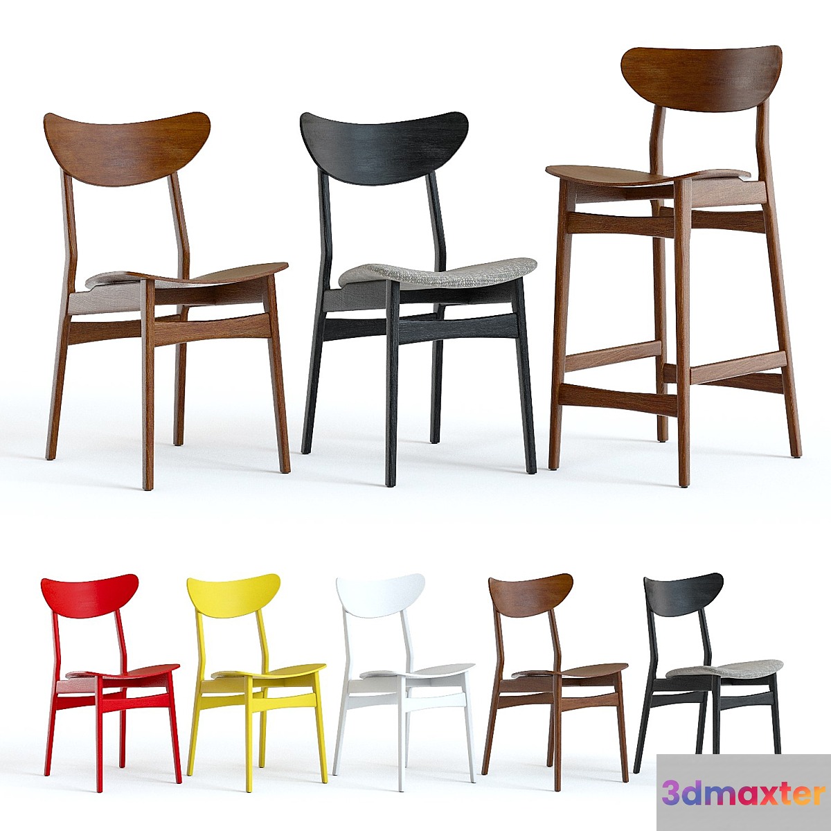 West Elm Classic Cafe Chairs 3D Max