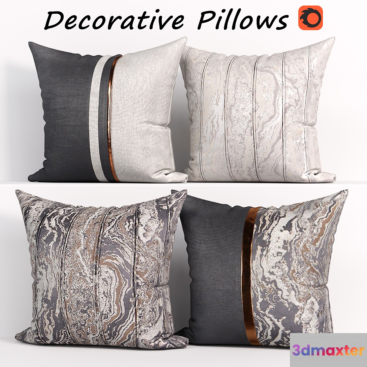 Decorative Pillow set 183 Etsy 3D Max