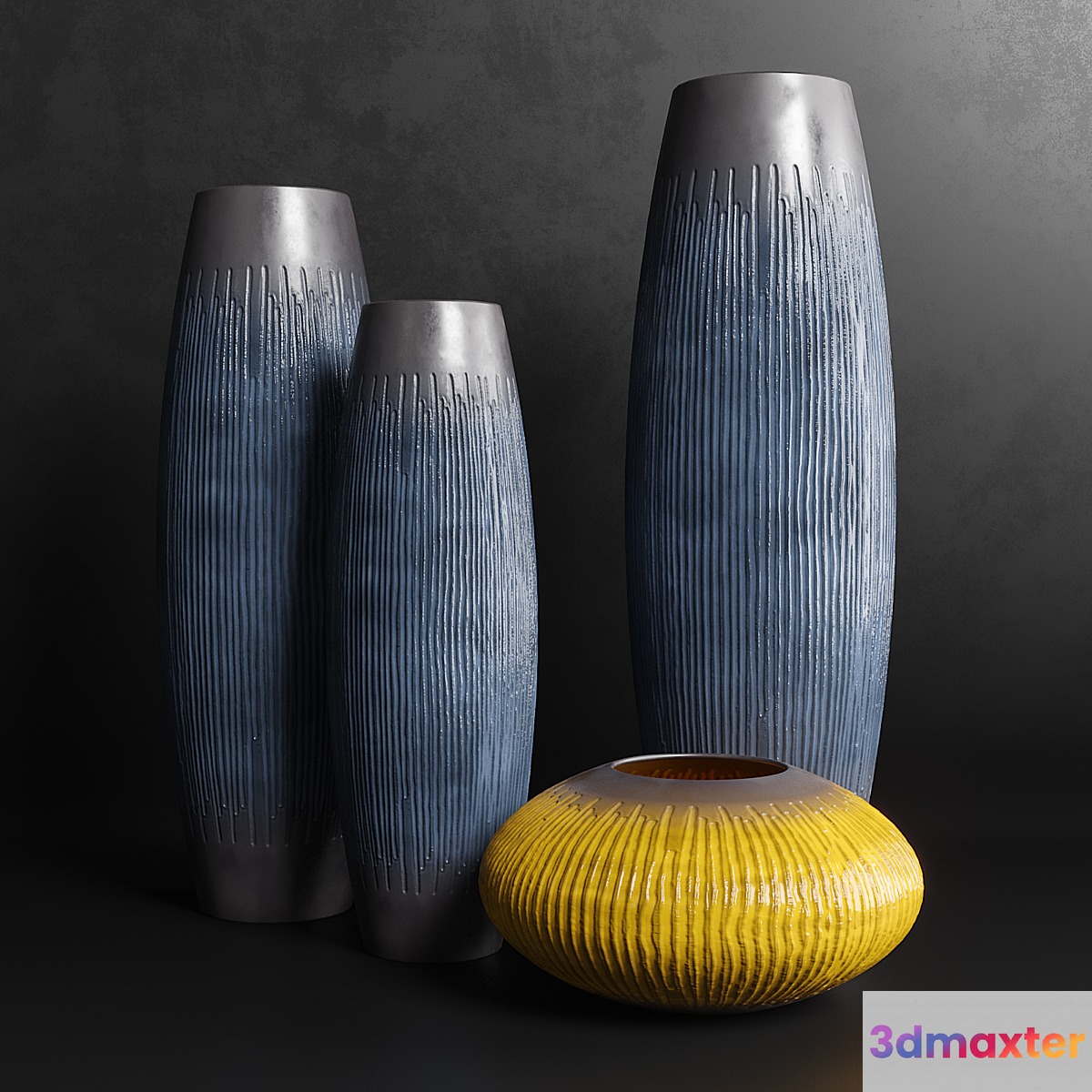Vases set 6 3D Max