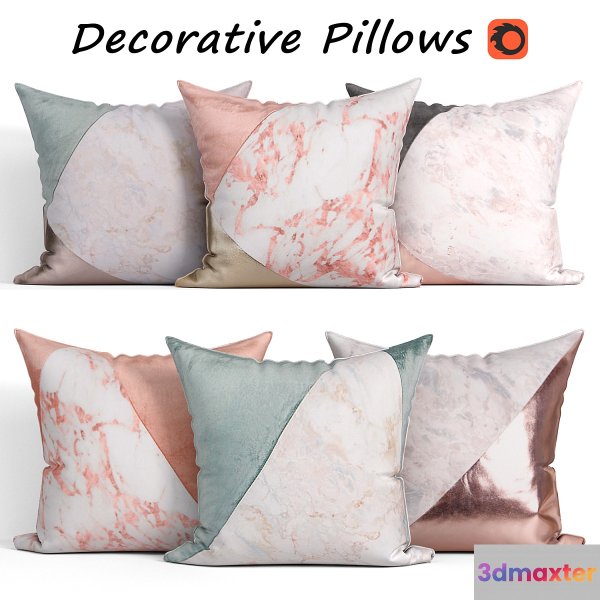 Decorative Pillow set 186 Etsy 3D Max
