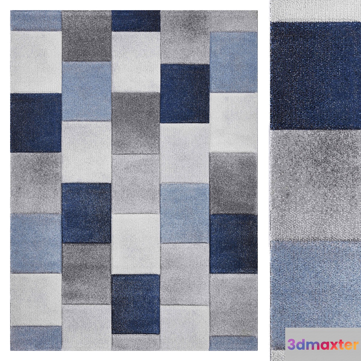 Carpet Think Rugs Brooklyn 21830 Gray _ Blue 3D Max