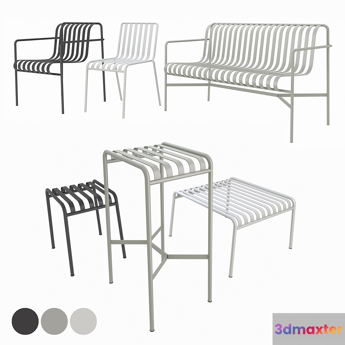 HAY Palissade Outdoor Furniture 3D Max
