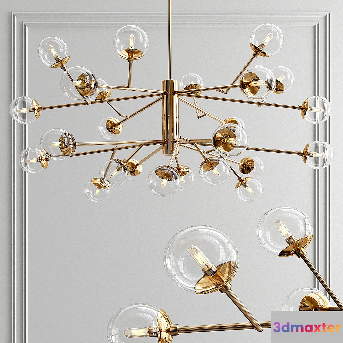 Dallas Two Tiered Chandelier 3D Max