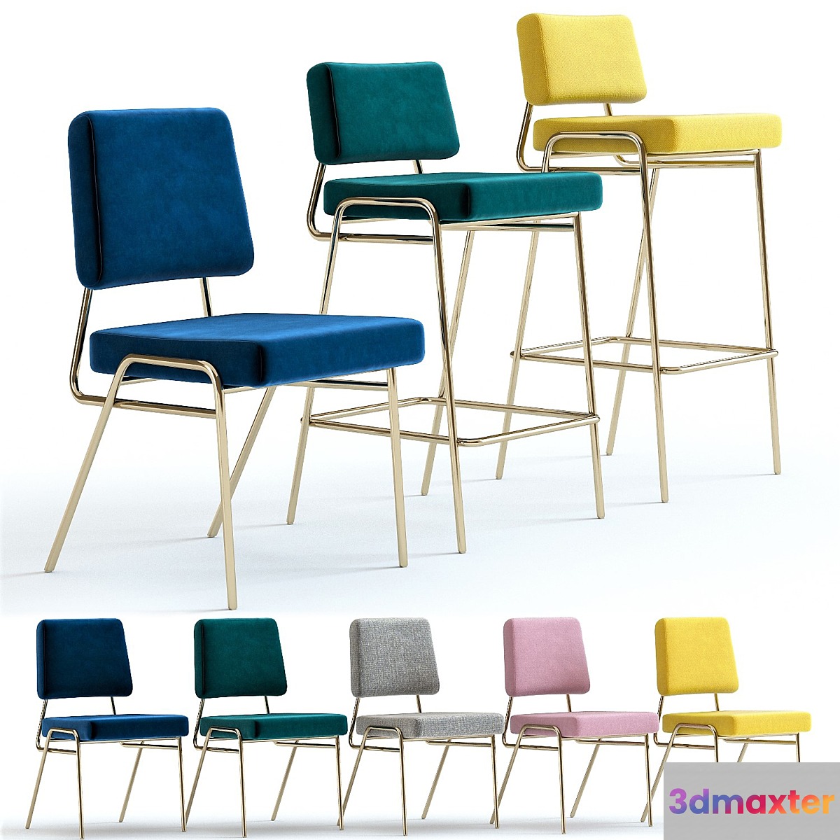 West Elm Wire Frame Chairs 3D Max