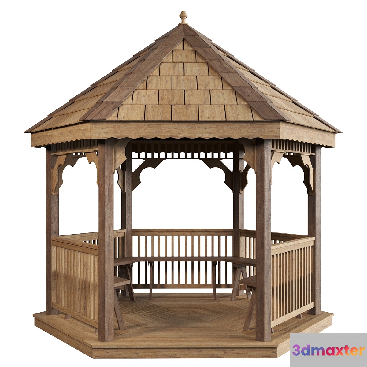 The gazebo is hexagonal 3D Max