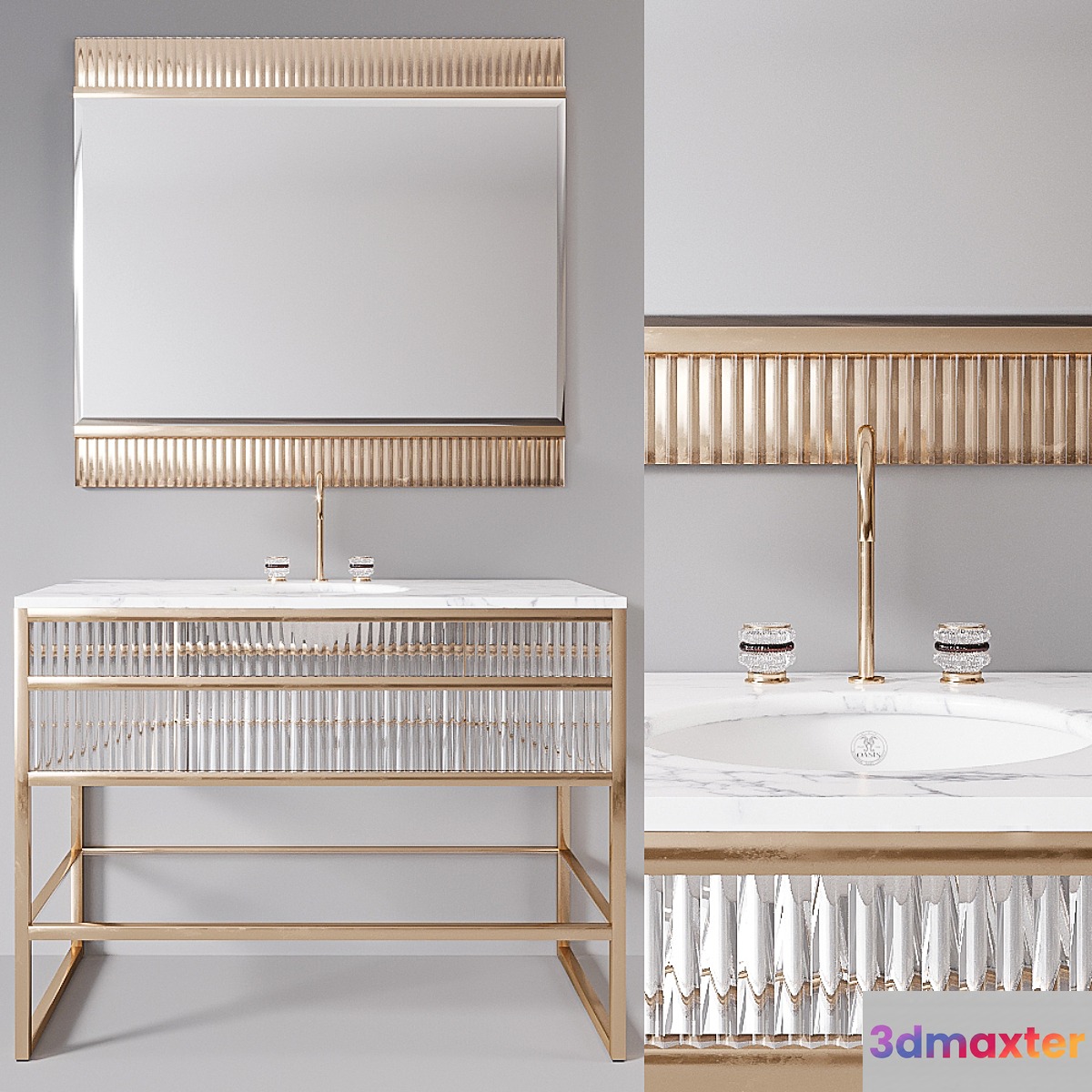 Academy white marble Console by Oasis Group - No.2