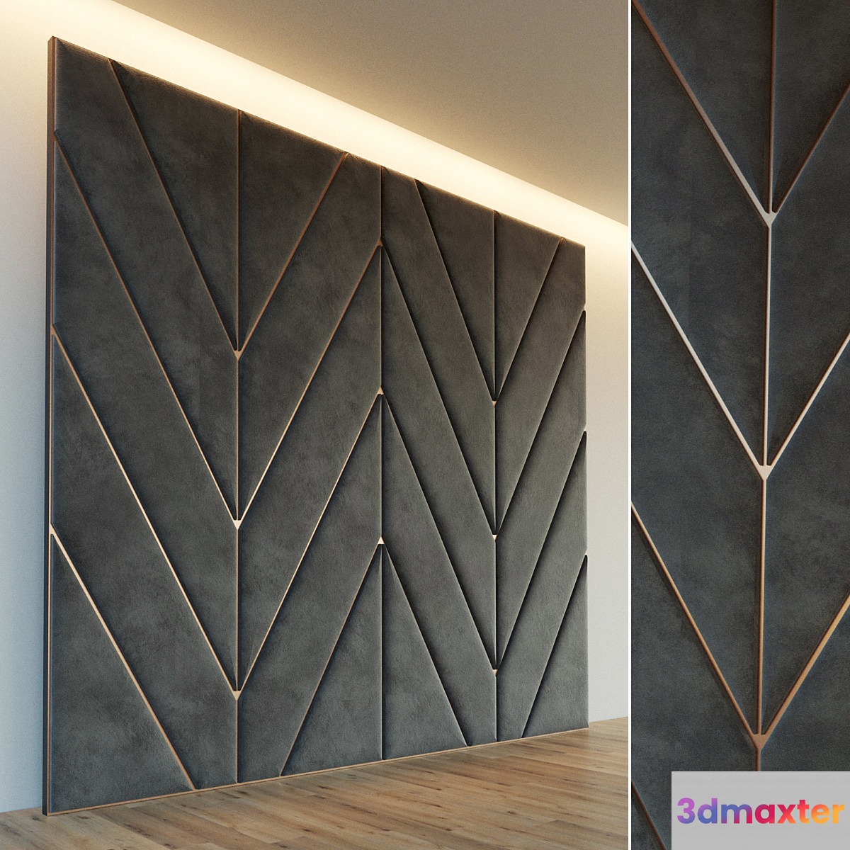 Decorative wall. Soft panel. 28 3D Max