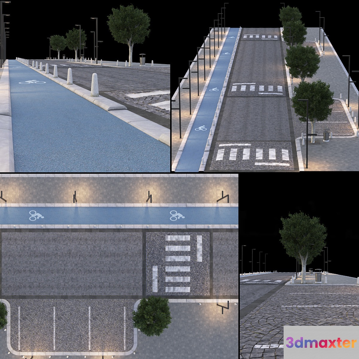 Paving and Sidewalk # 4 3D Max