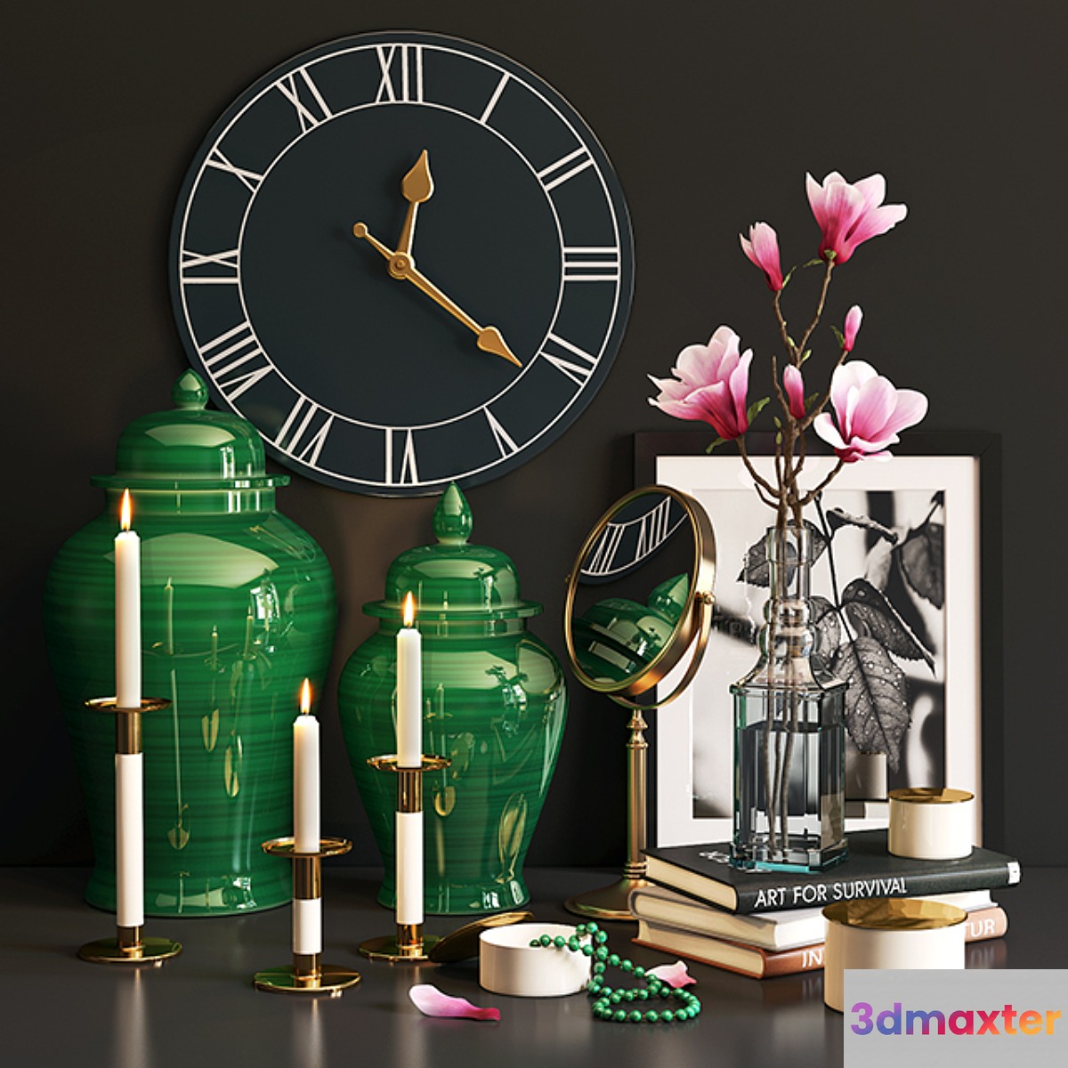 Decor set MAGNOLIA 3D Max