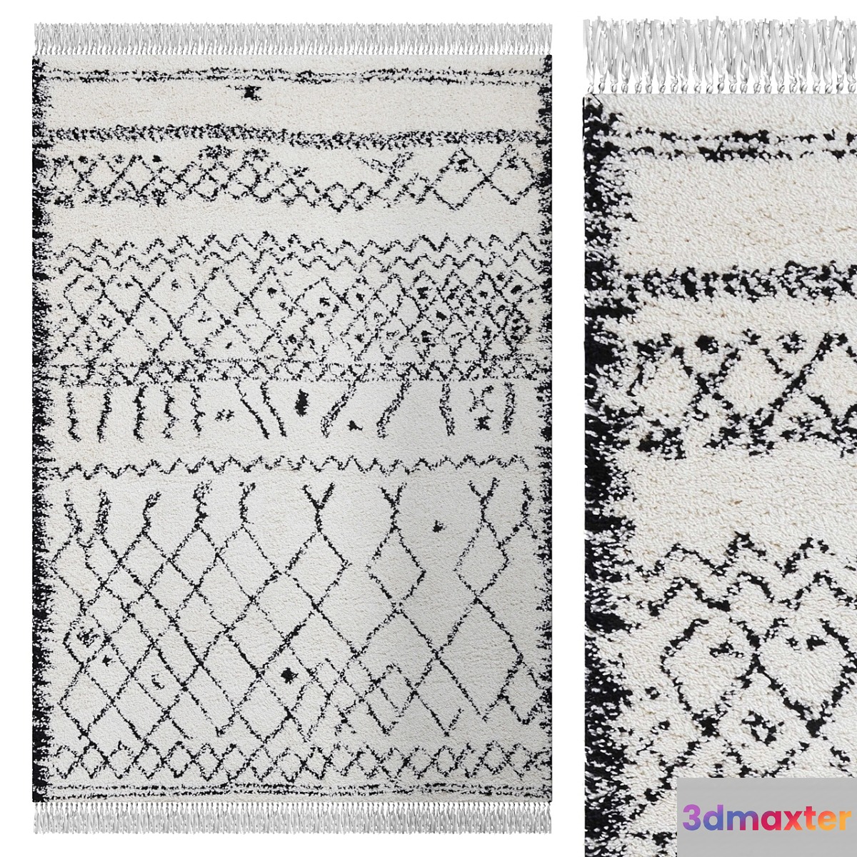 Carpet Think Rugs Boho 5402 Black _ White - No.2 3D Max