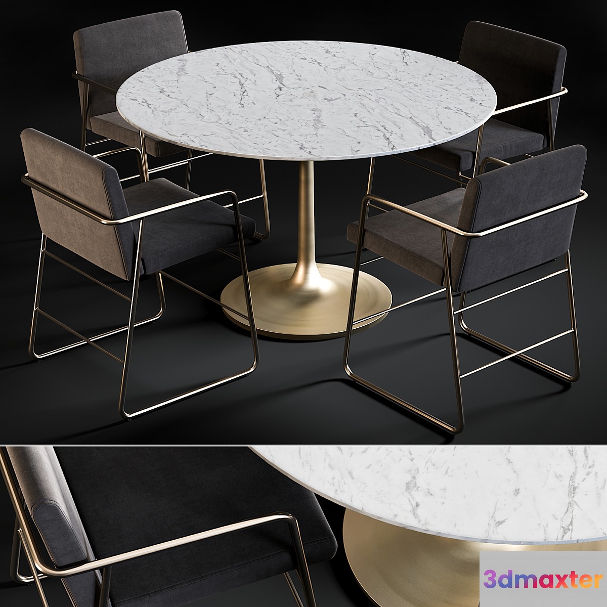 Dining Table Nero & Chair Rouka - No.5
