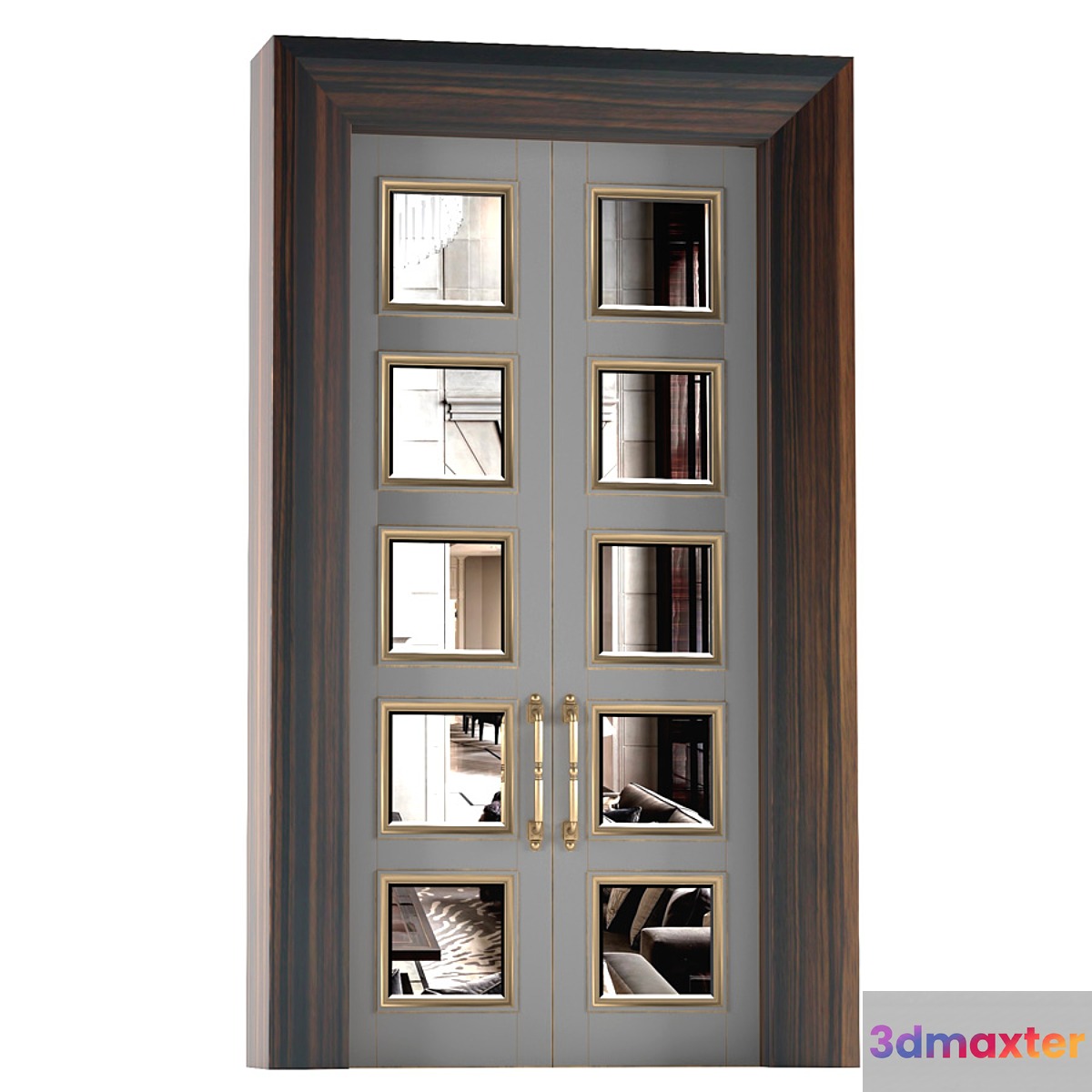 Interior sliding doors with mirror  Art Deco 3D Max