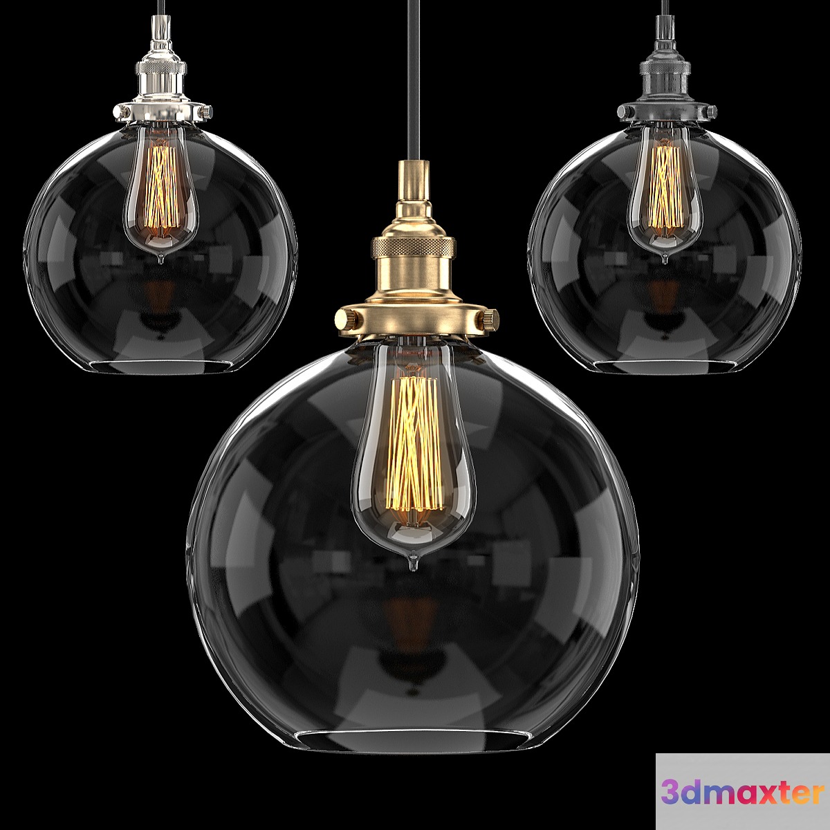 20TH C. FACTORY FILAMENT CLEAR GLASS CAFE PENDANT
