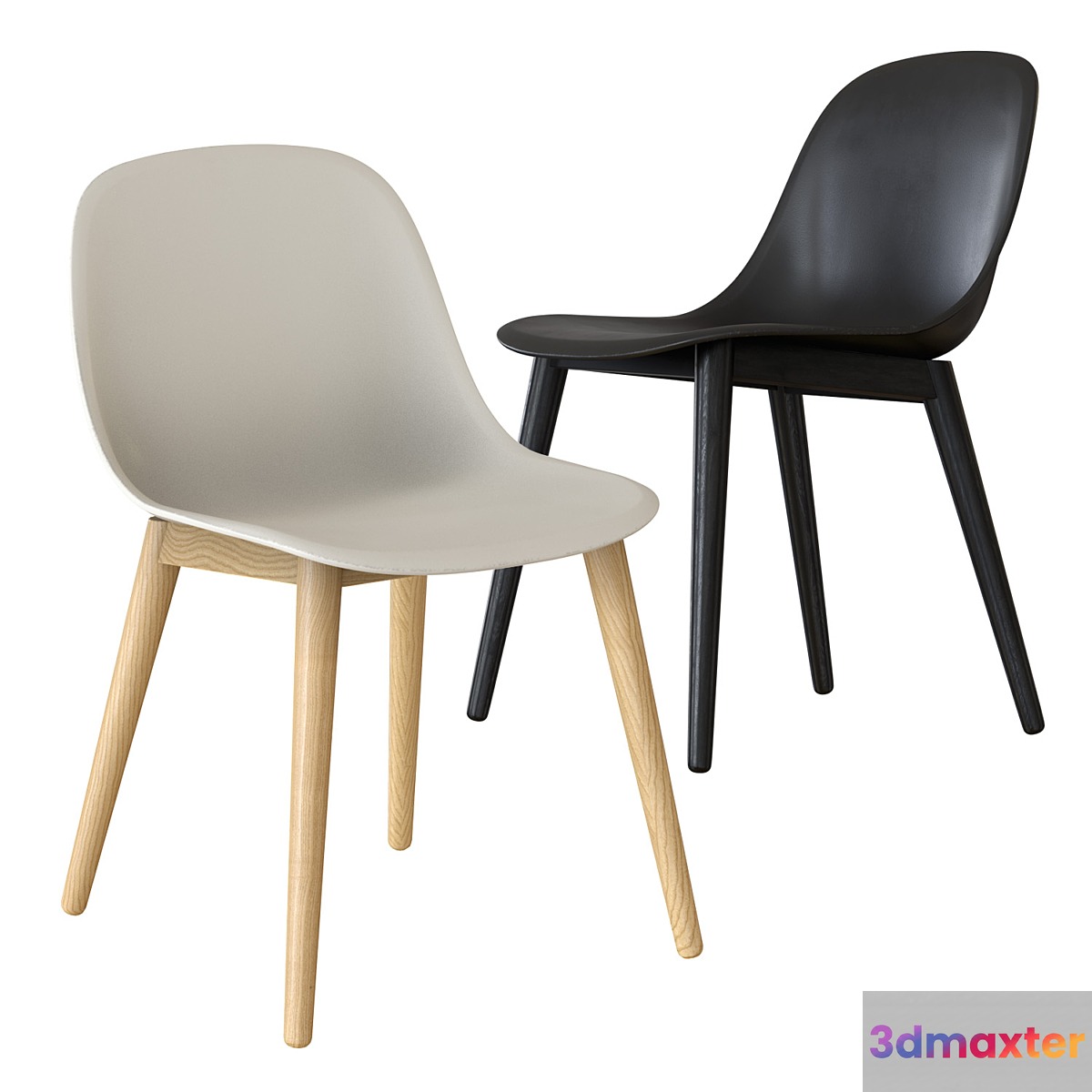 Muuto fiber side wood 3D Max