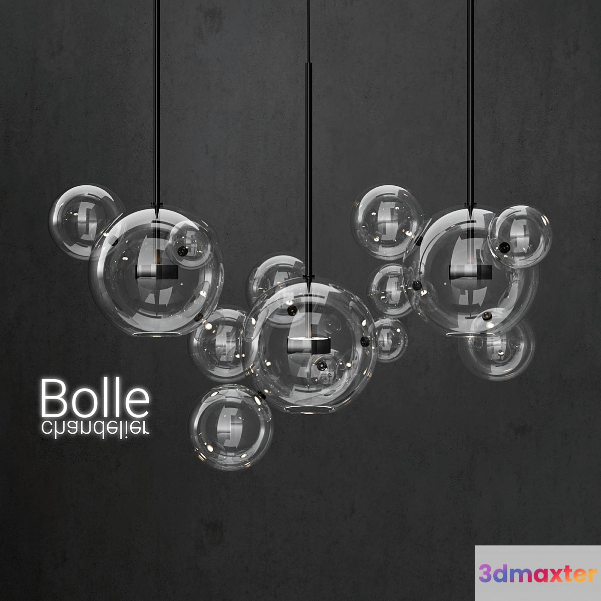G & C Bolle 14 Bubble CLEAR _ BLACK 3D Max