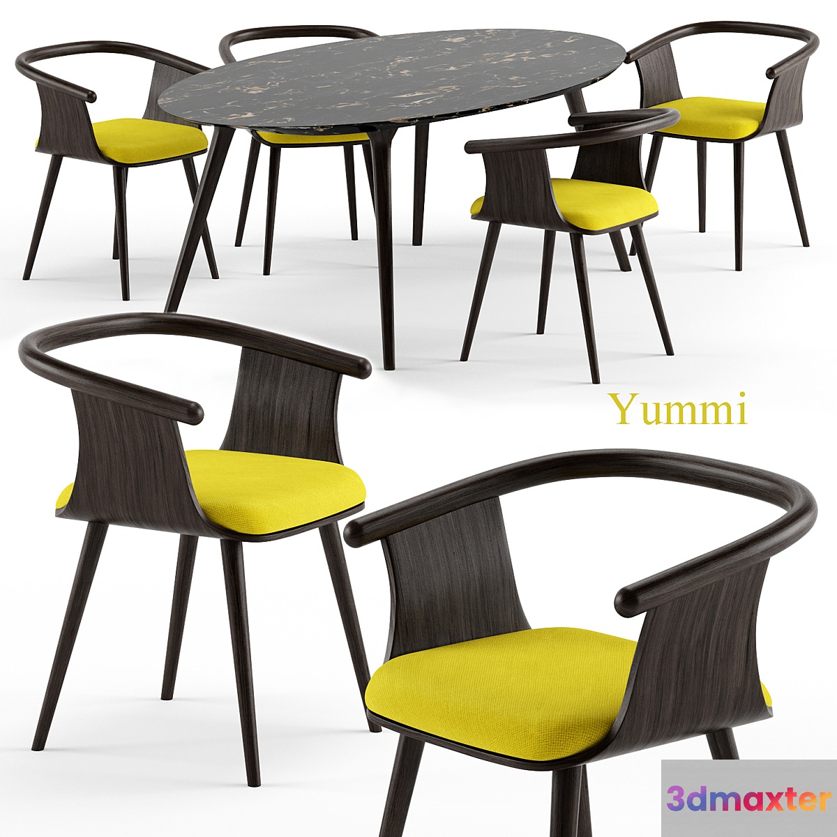 Yuumi chair and Ademar table - Bross Italy