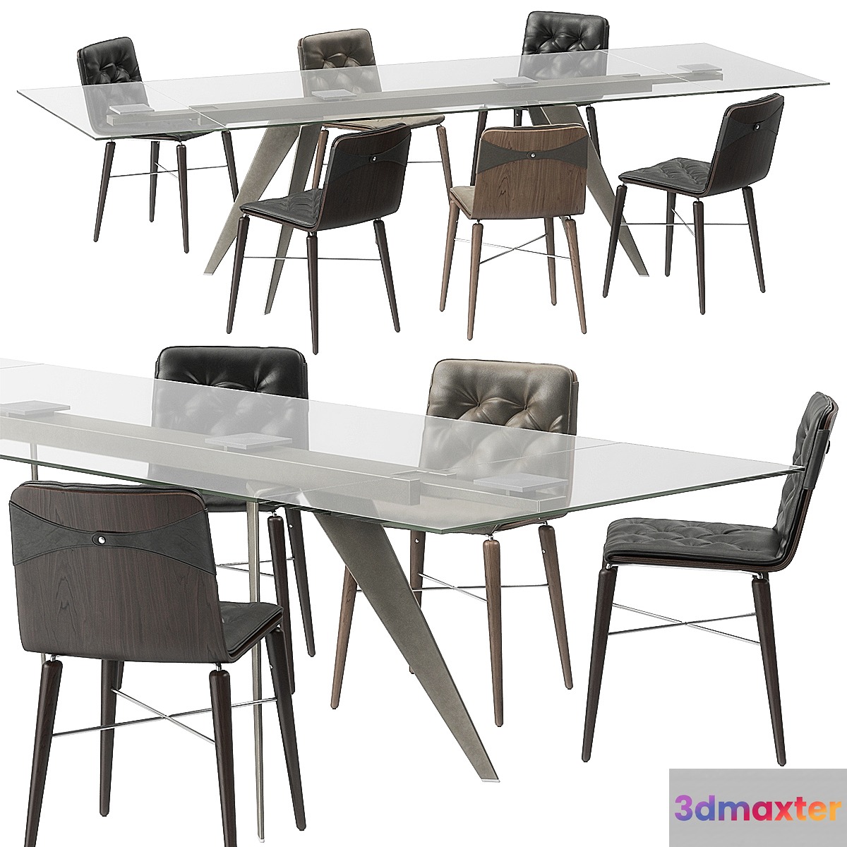 Bontempi Ramos table Kate chairs set 3D Max