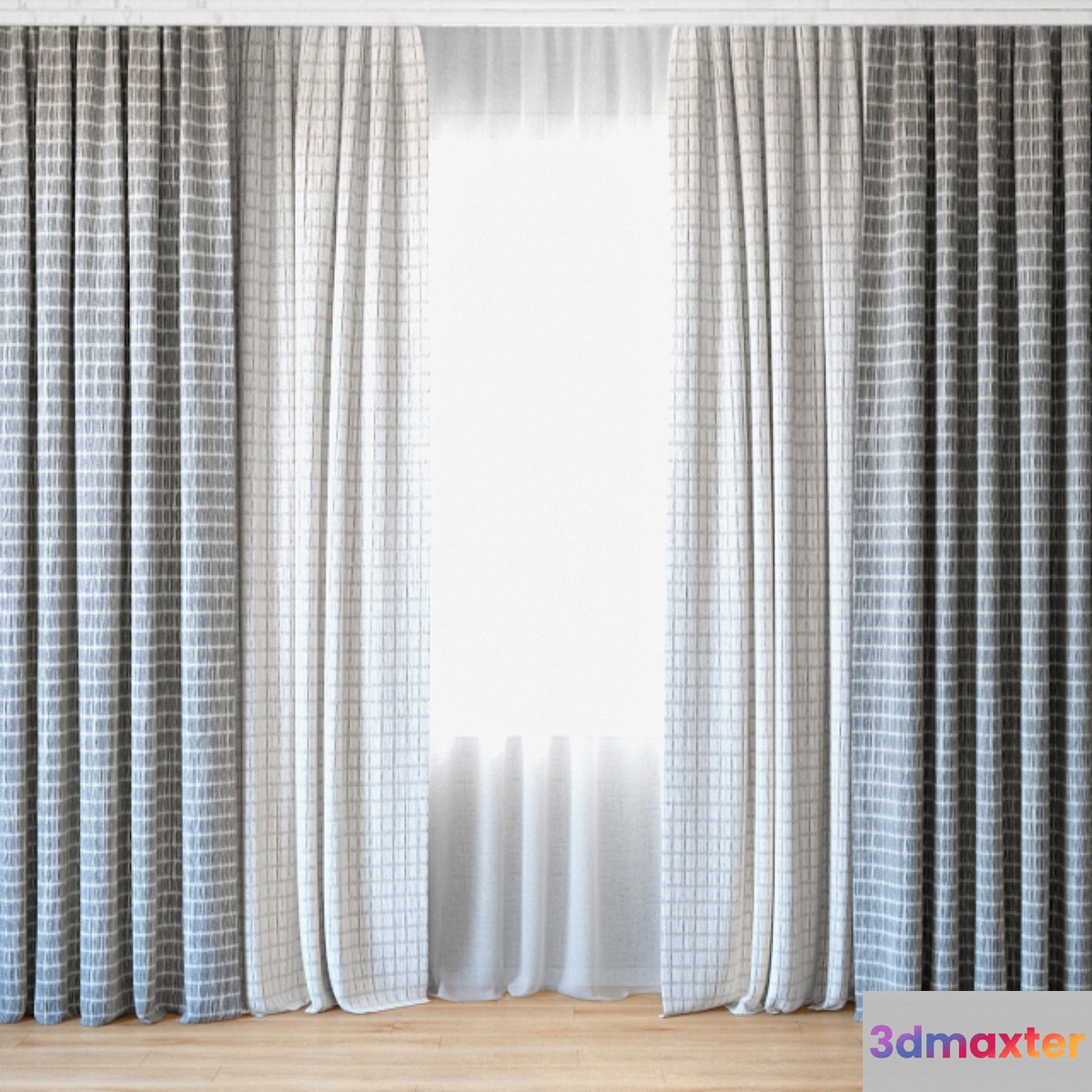 Curtains 41 | Curtains with tulle 3D Max