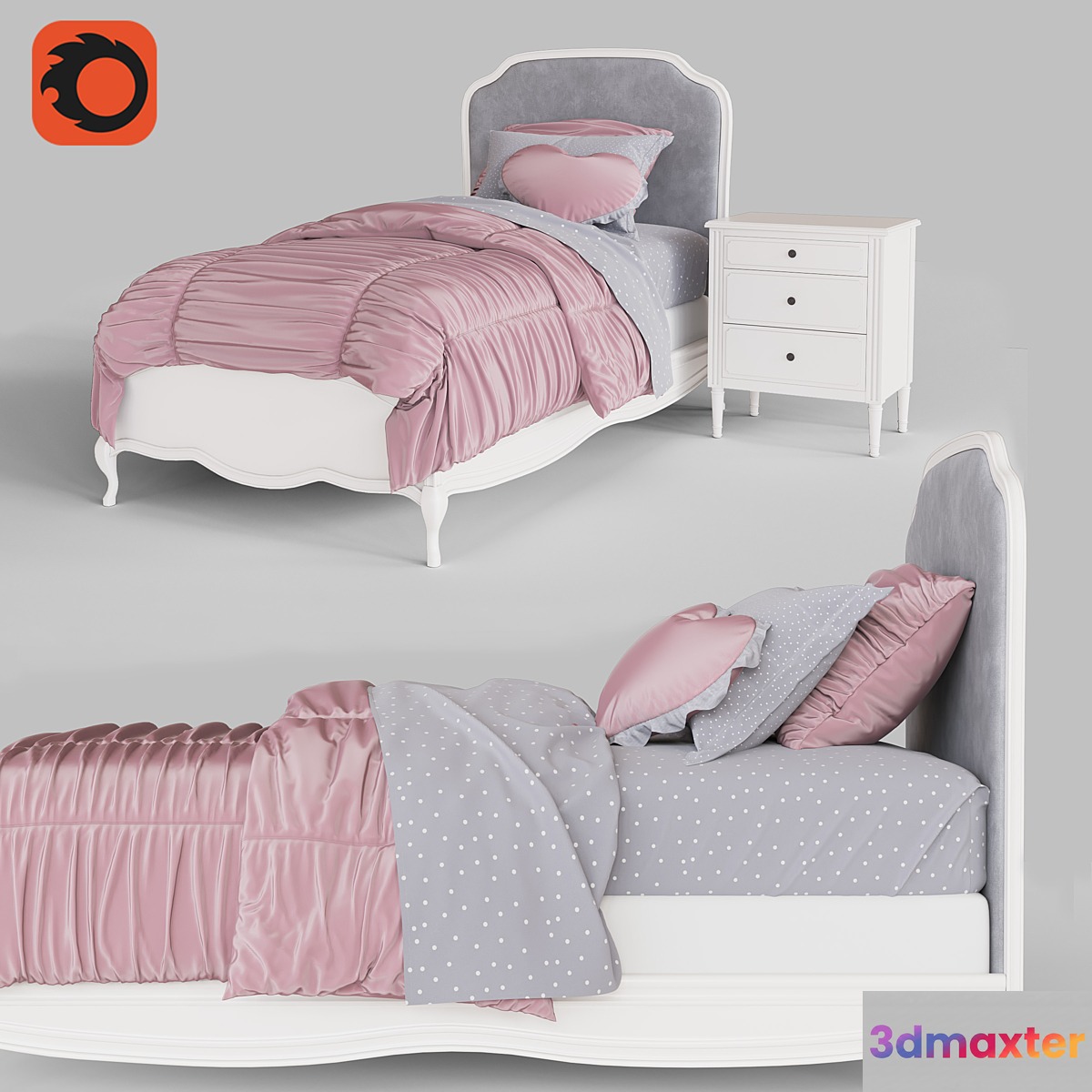 MARCELINE BED WITH LOW FOOTBOARD 3D Max