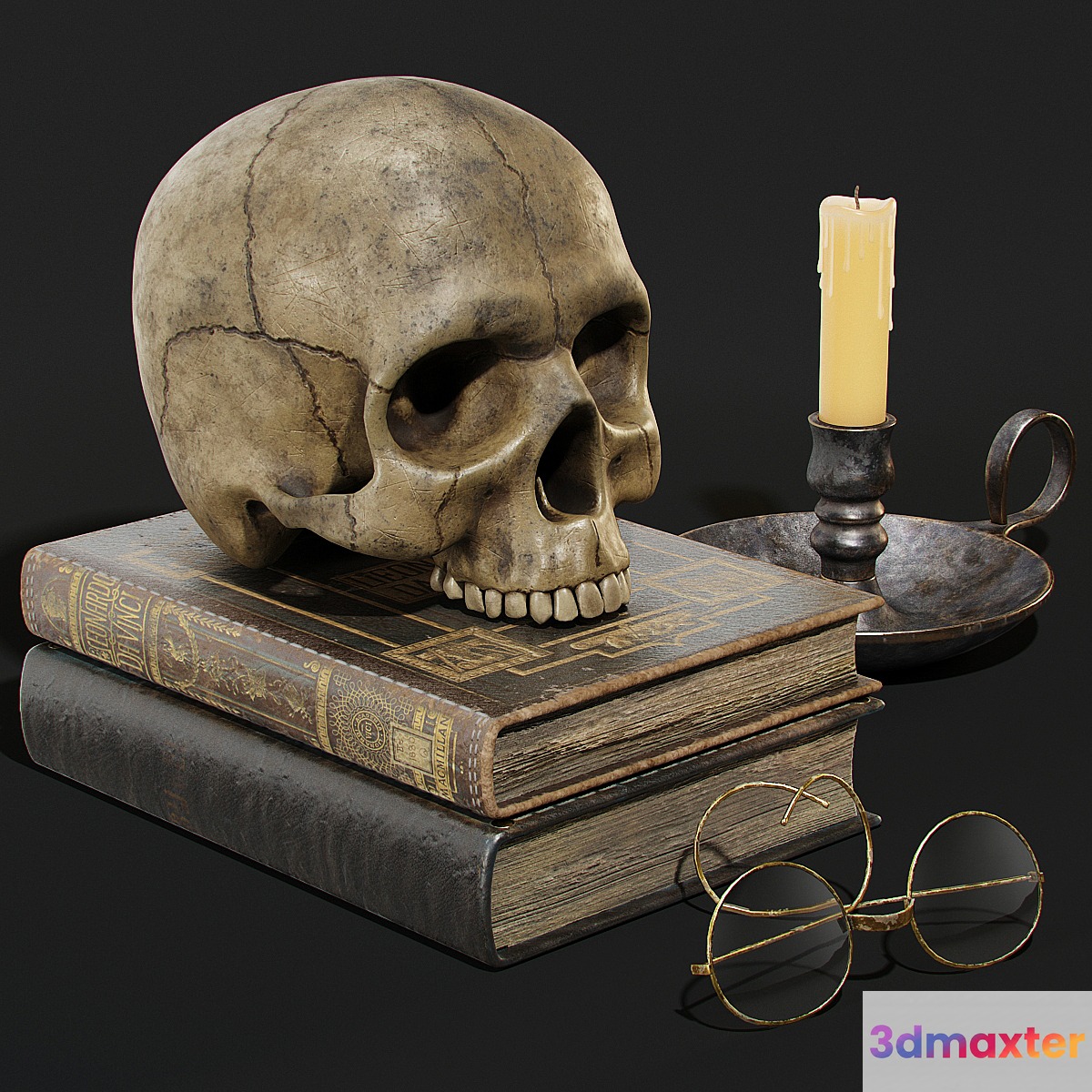Skull and Books