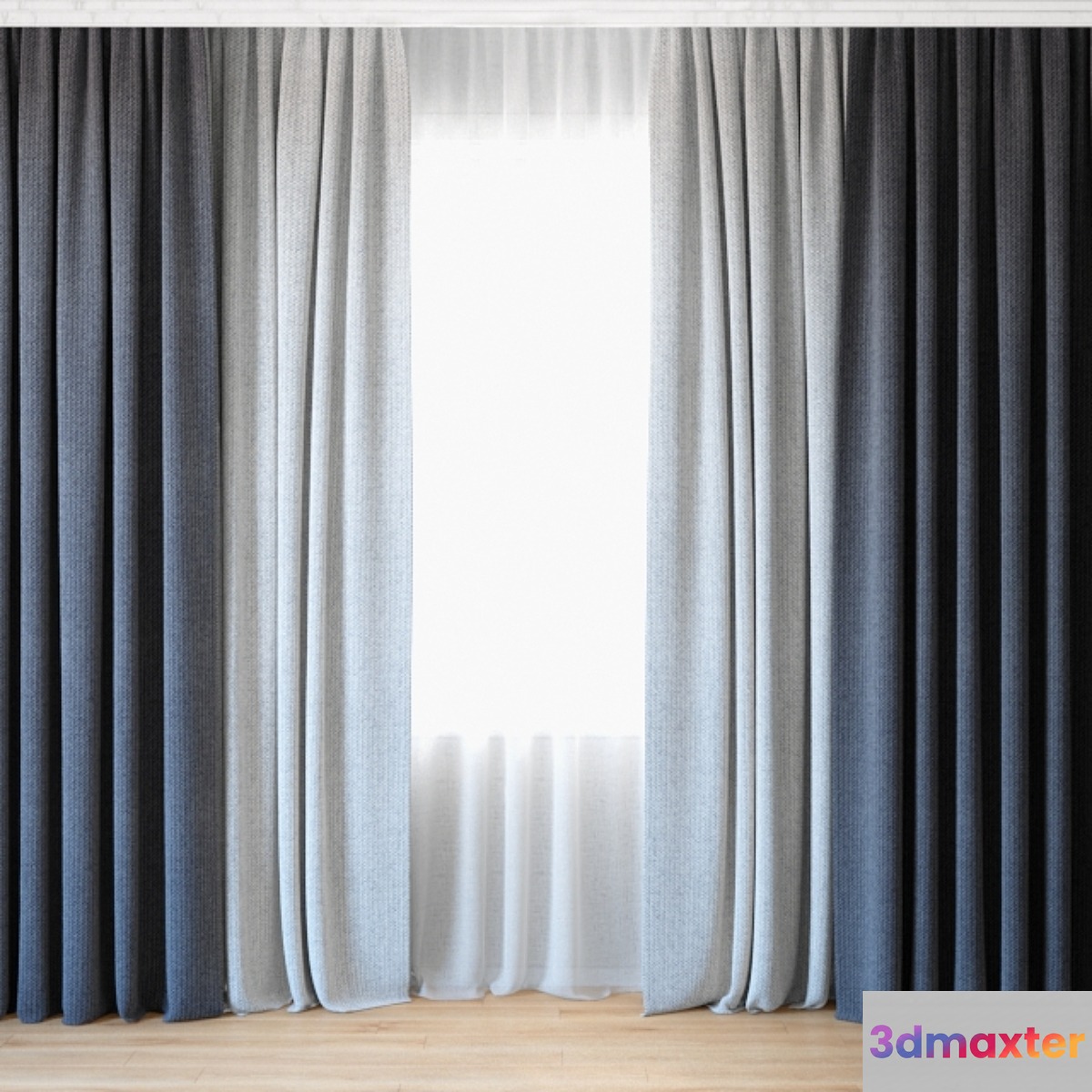 Curtains 47 | Curtains with tulle 3D Max