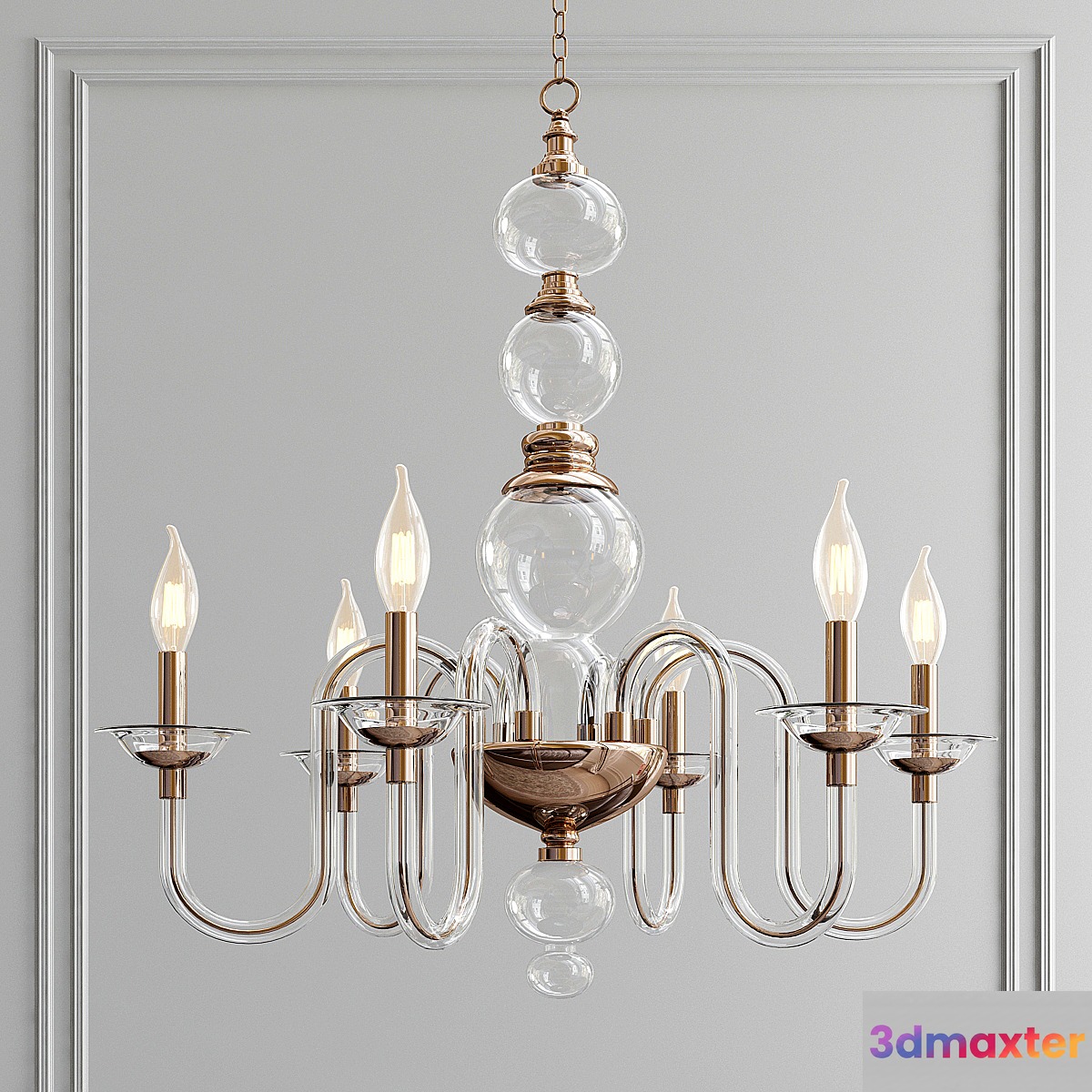 Blown Glass Chandelier 3D Max
