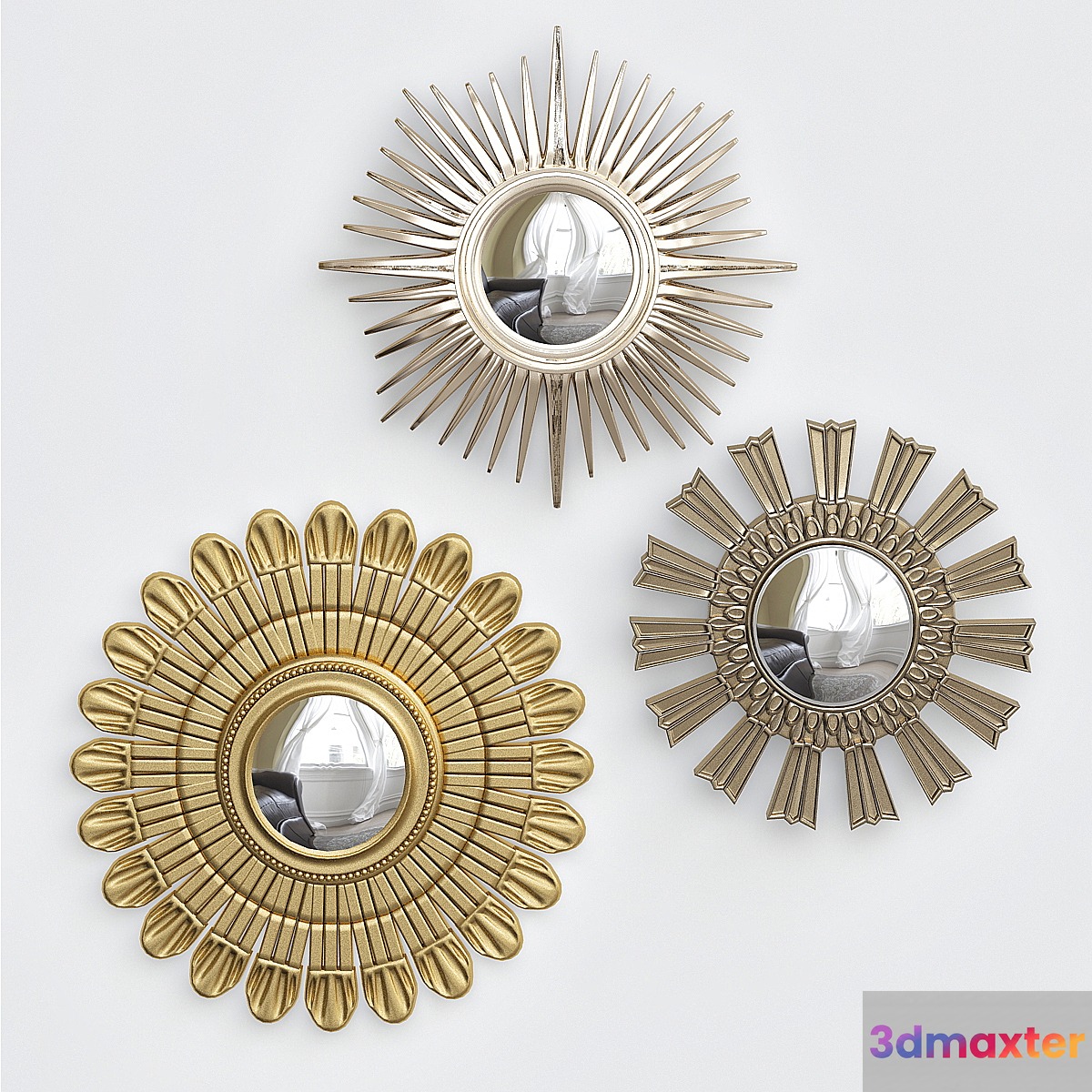 Gold Sunburst Mirror - No.3