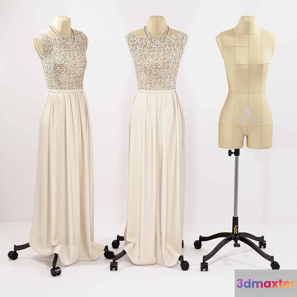 Wedding dress 3D Max