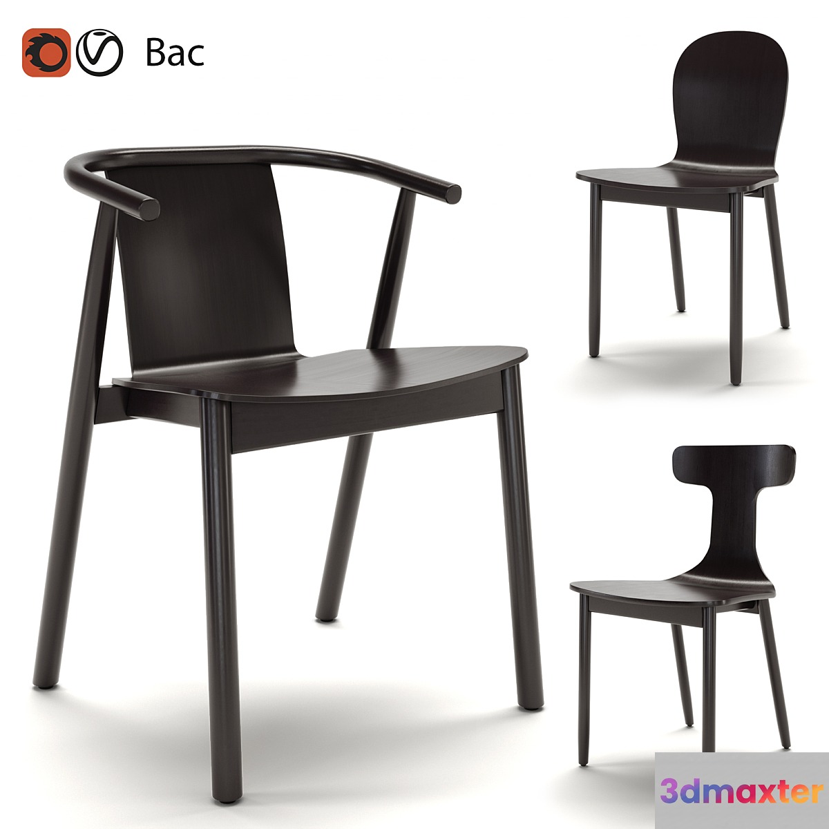 Cappellini chair Newood series 3D Max