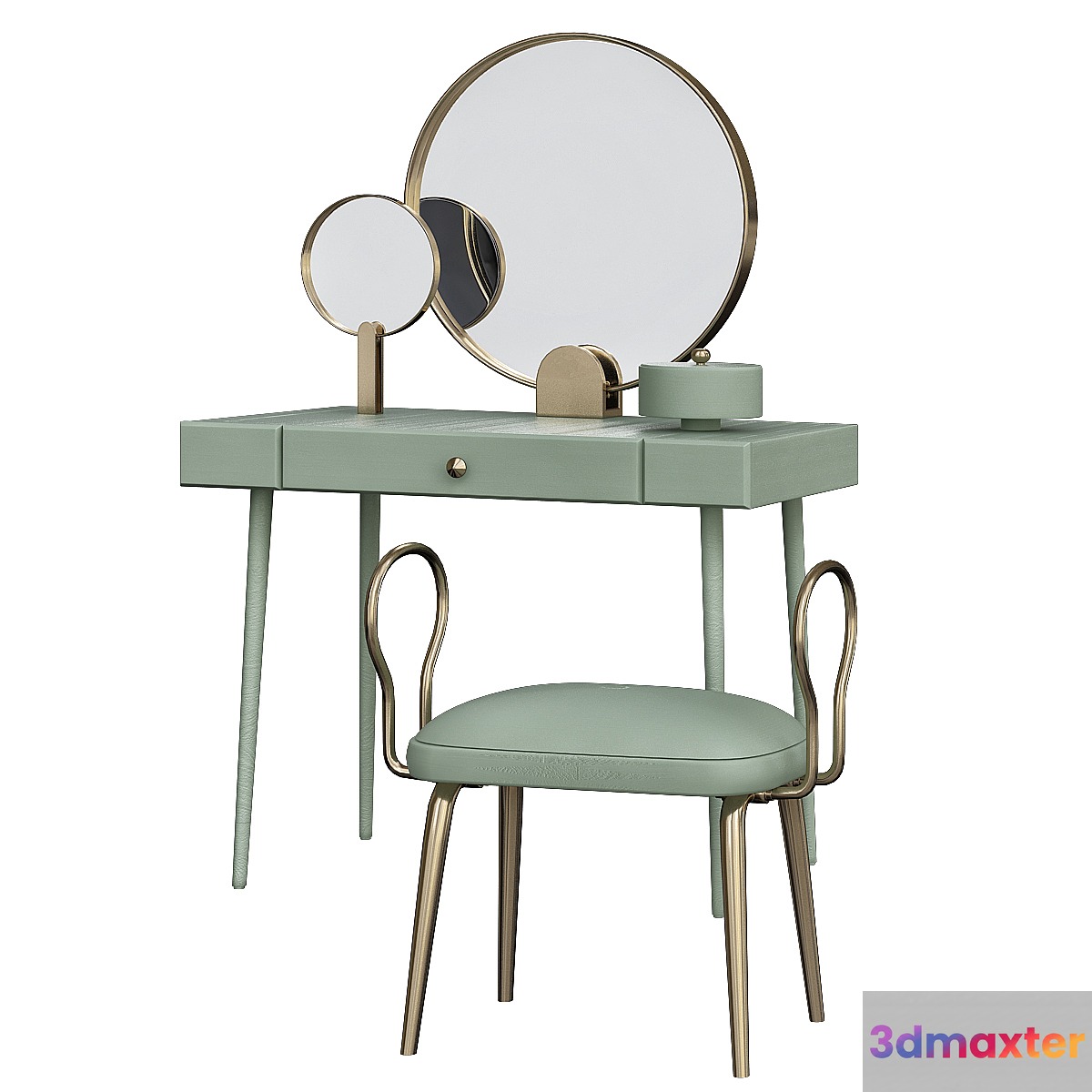 Mirror Light Espresso Vanity Table