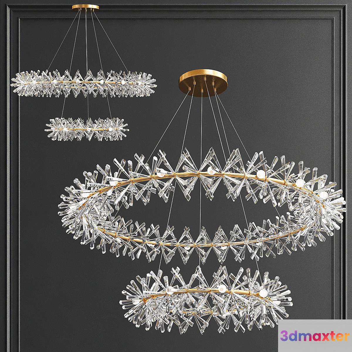 Crystal led chandelier 3D Max