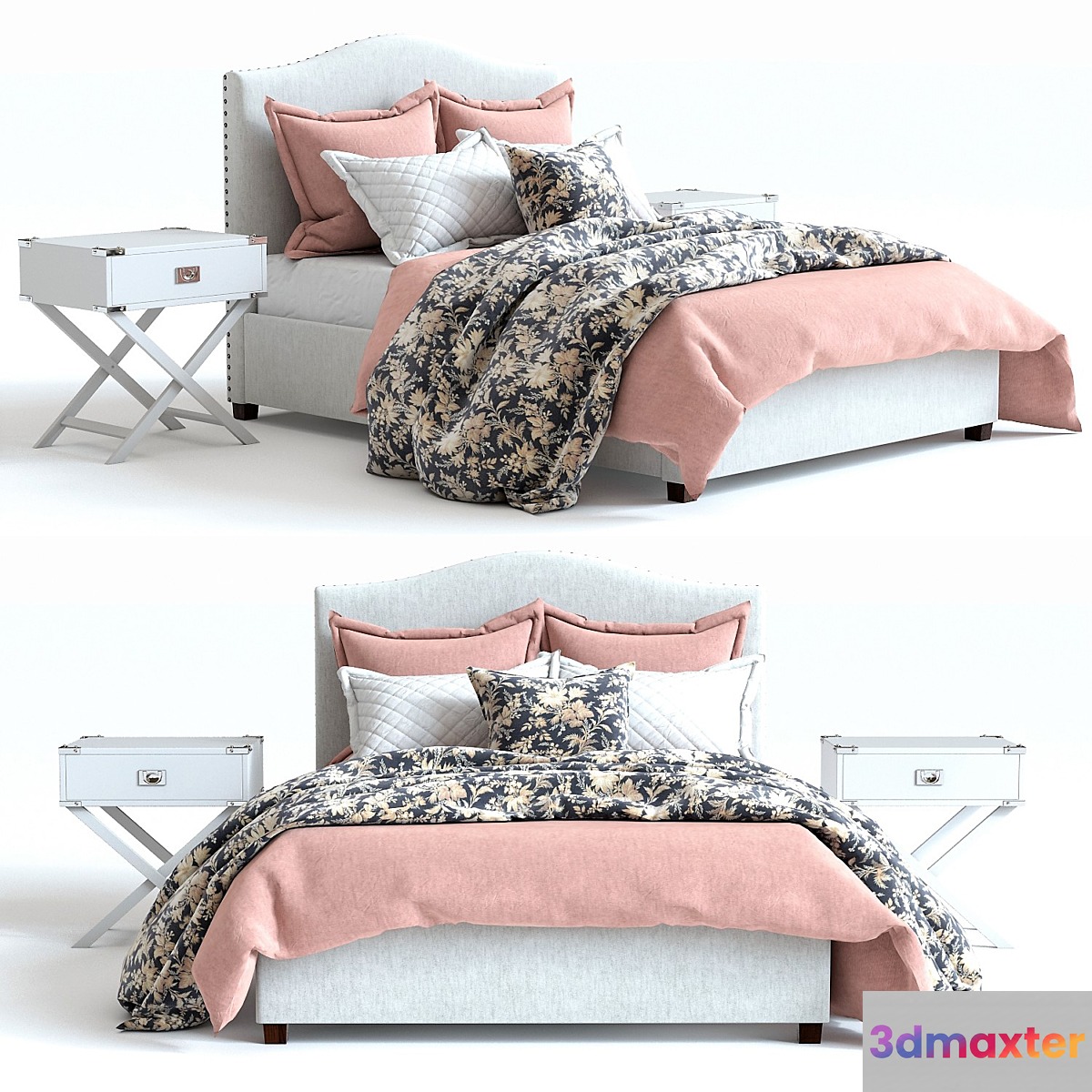Pottery Barn Raleigh Bed 3 pink
