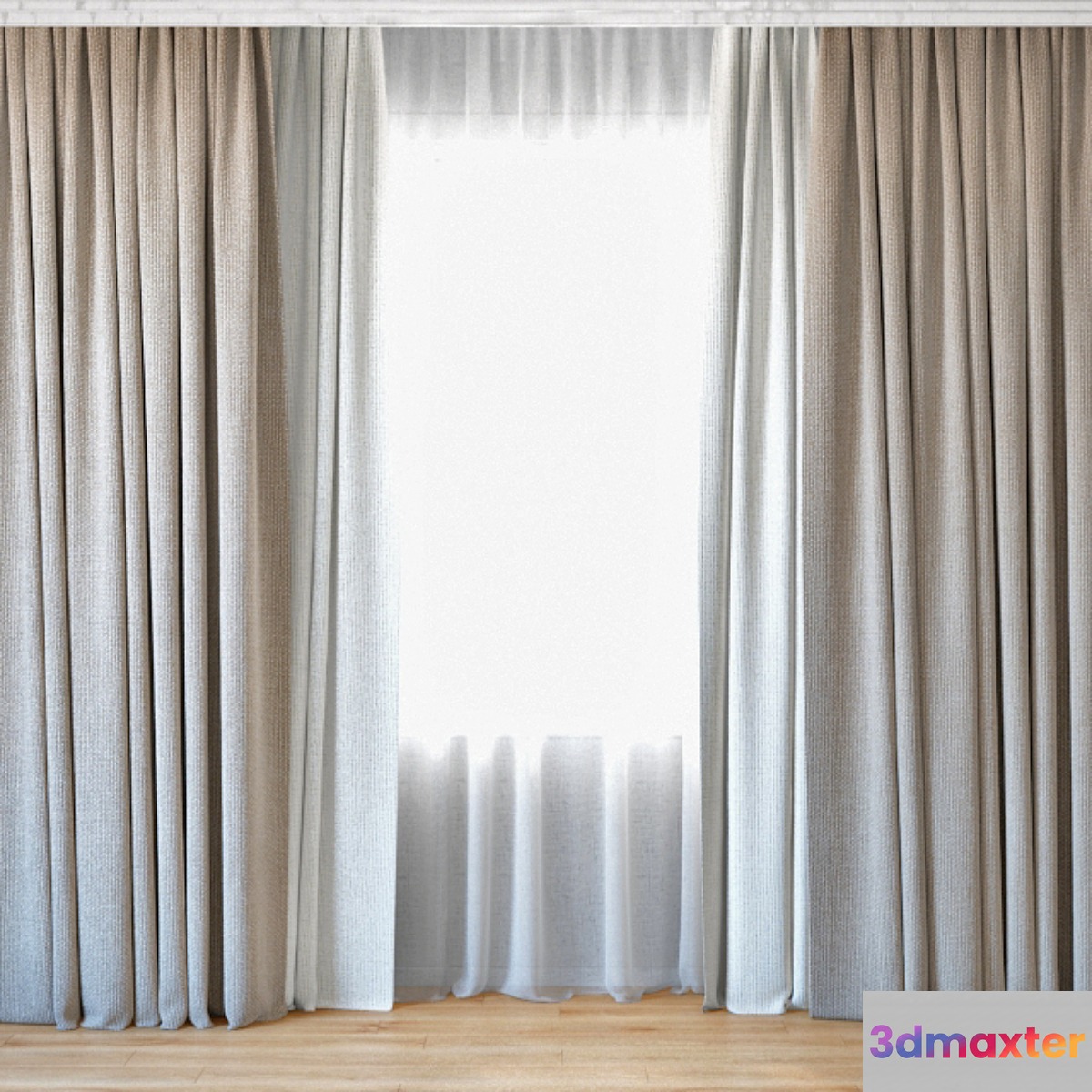 Curtains 64 | Curtains with tulle 3D Max