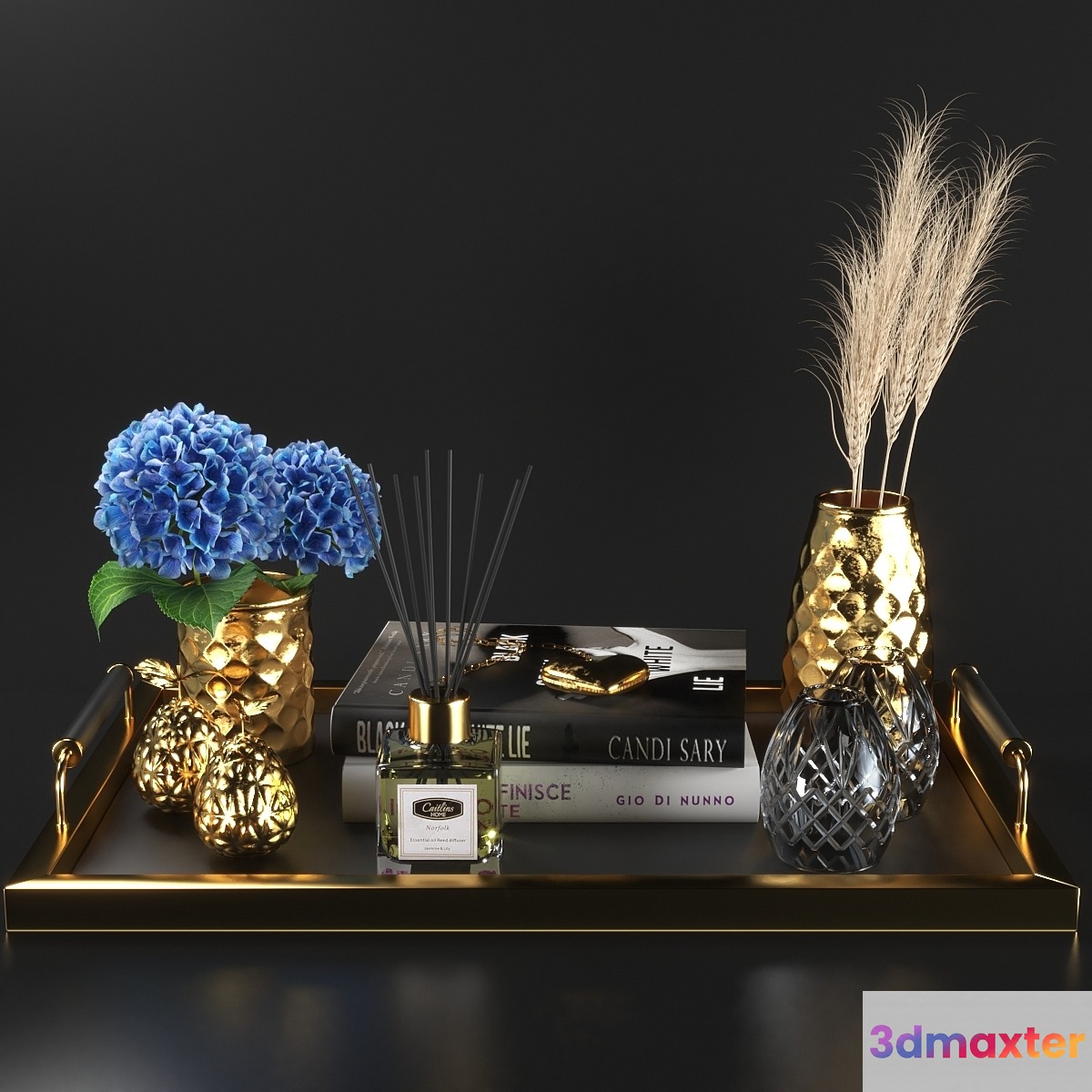 set107 -gold & blue 3D Max