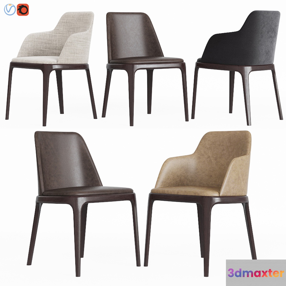Poliform Grace Dinning Chair Set 3D Max