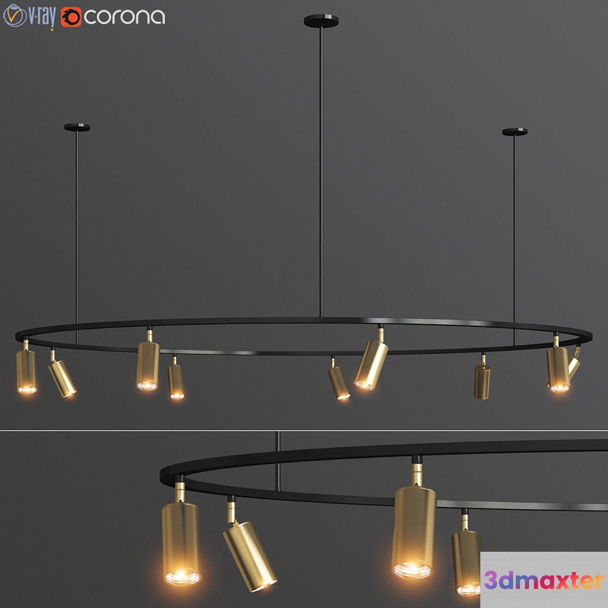 Lino Round Spotlight Pendant Lampatron 3D Max