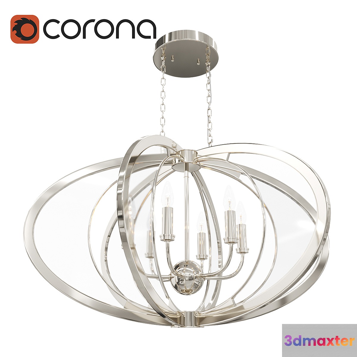 Amherst Oval Chandelier 3D Max