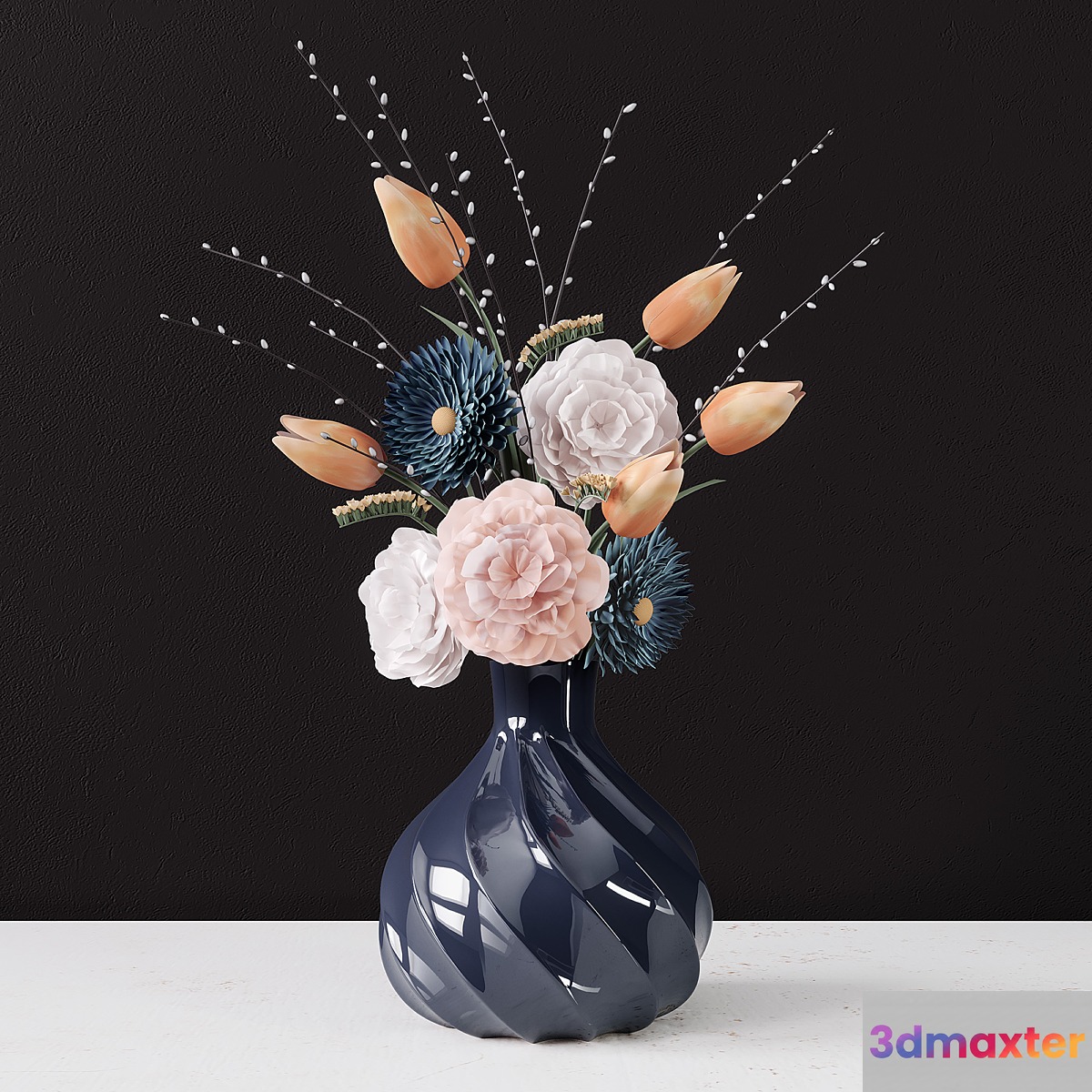 Decor Flowers set 2 3D Max
