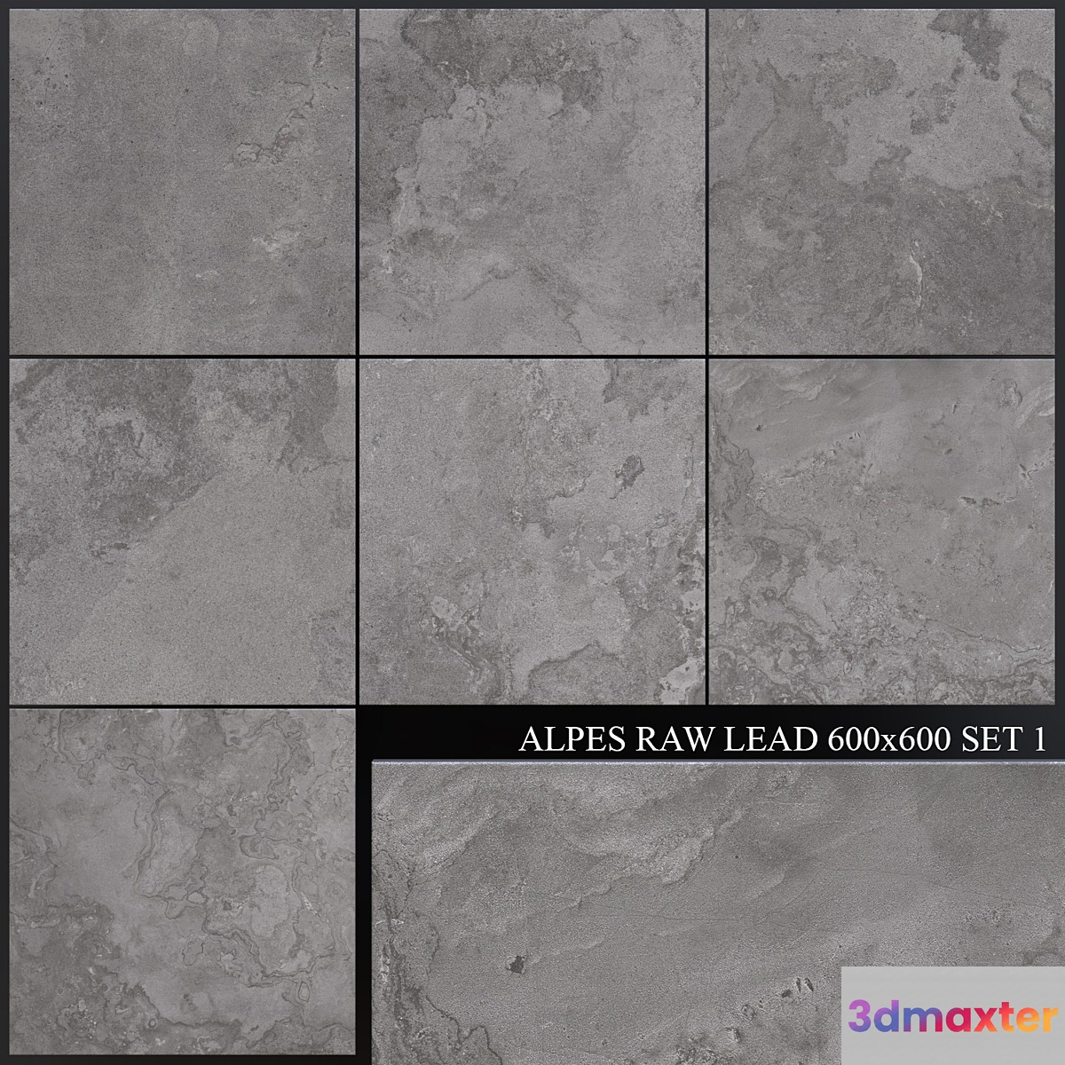 ABK Alpes Raw Lead 600x600 Set 1 3D Max