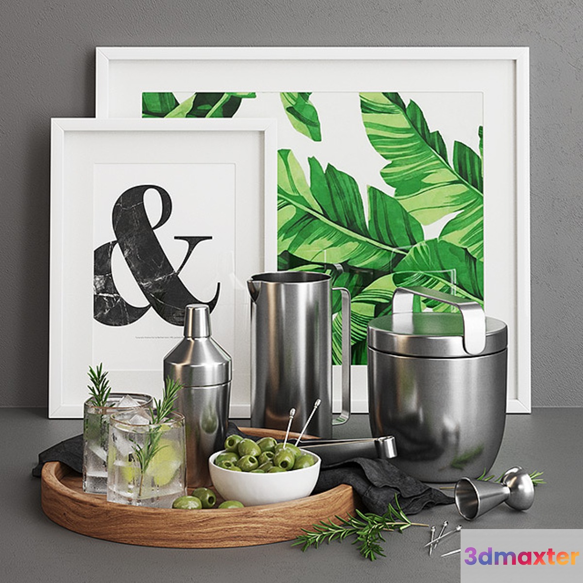 Carter cocktail set 3D Max