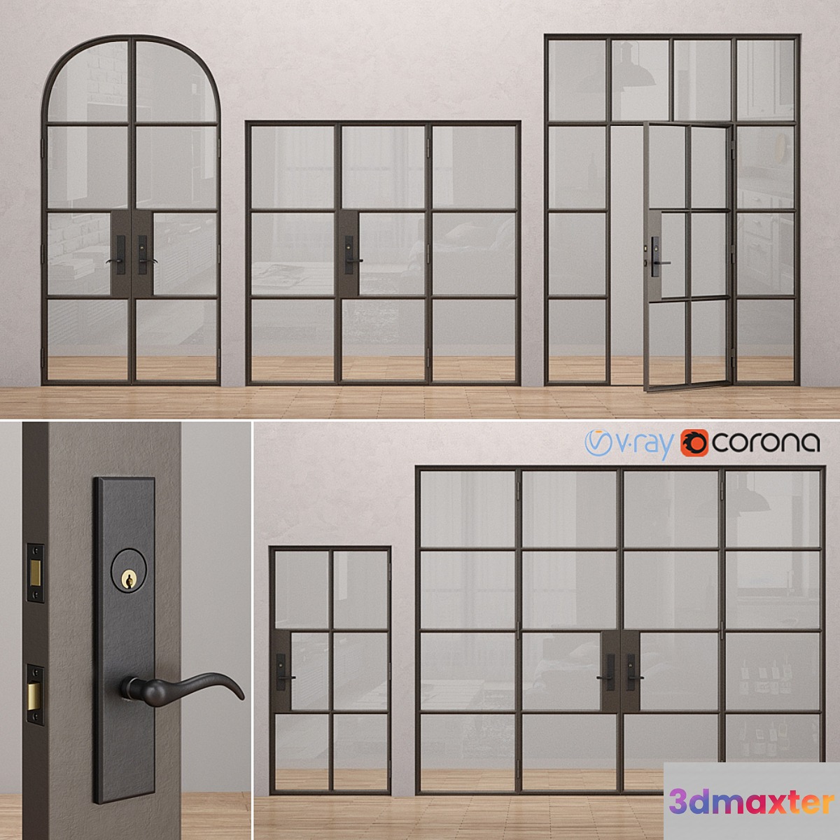 Steel doors Rehme 2 3D Max