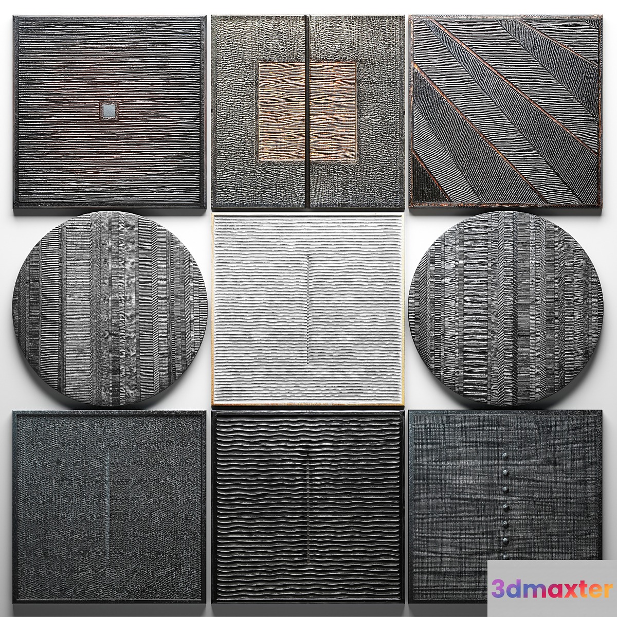 Wood Wall Sculpture wall decor a set of paintings luxury panels loft black painting eco design natural decor wooden interior stylish carving - No.3